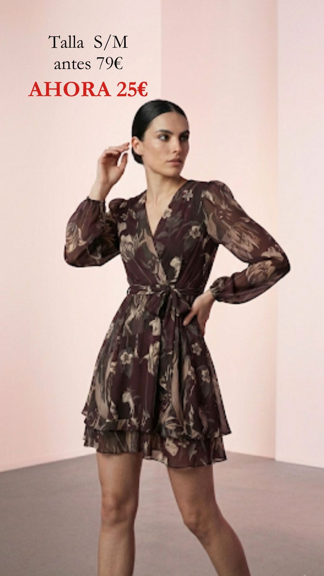 Vestido floral mujer con lazada