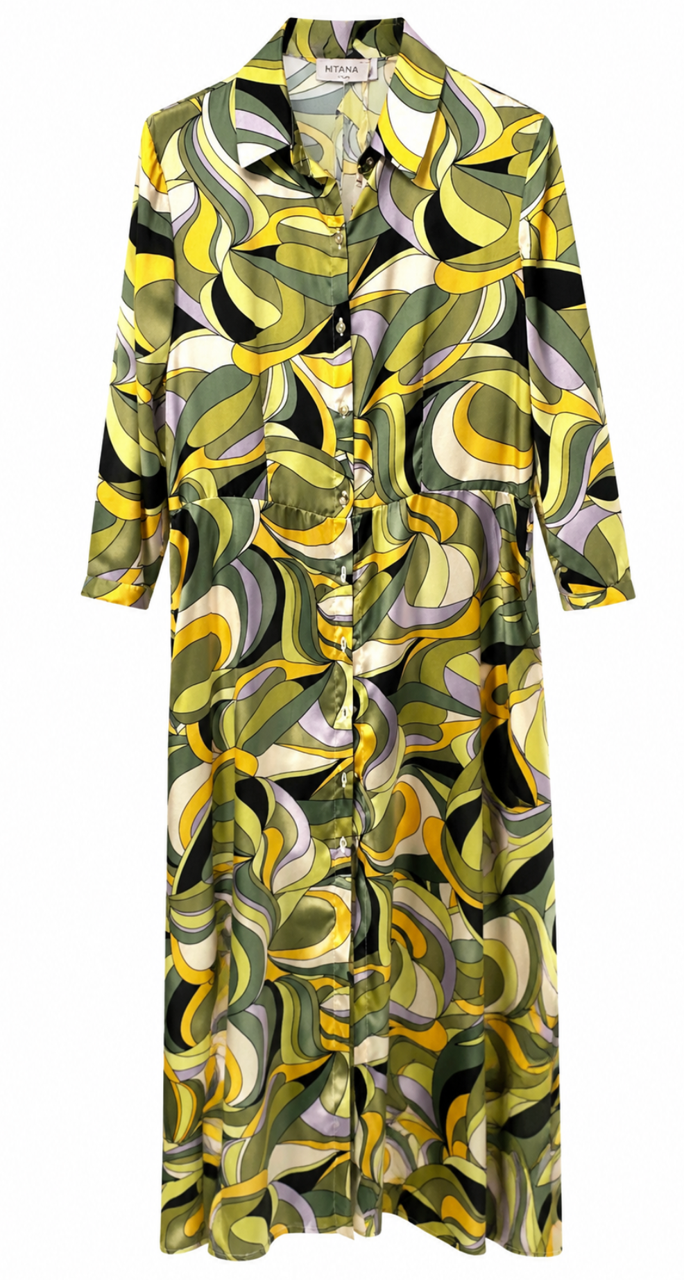 Vestido Maxi Retro Olive Glow