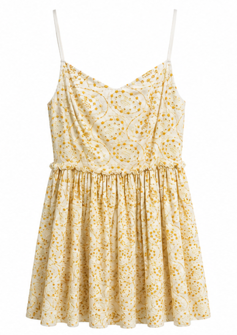Vestido Bordado Soleil Amarillo