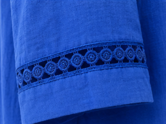 Vestido Camisero Azul Klein Bordado