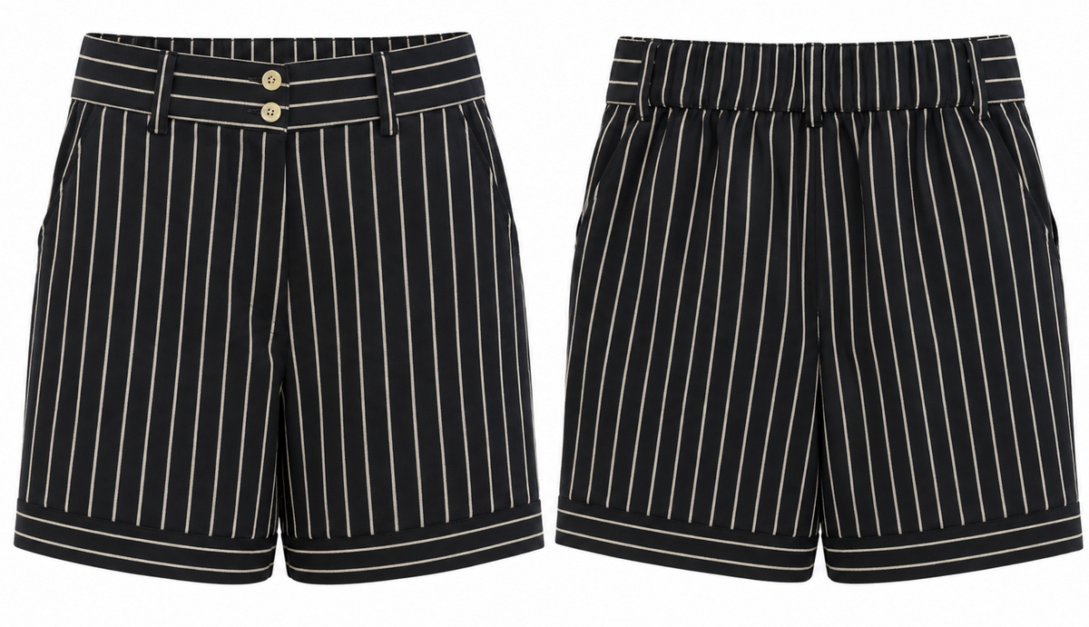 Short Sastrero Negro de Rayas