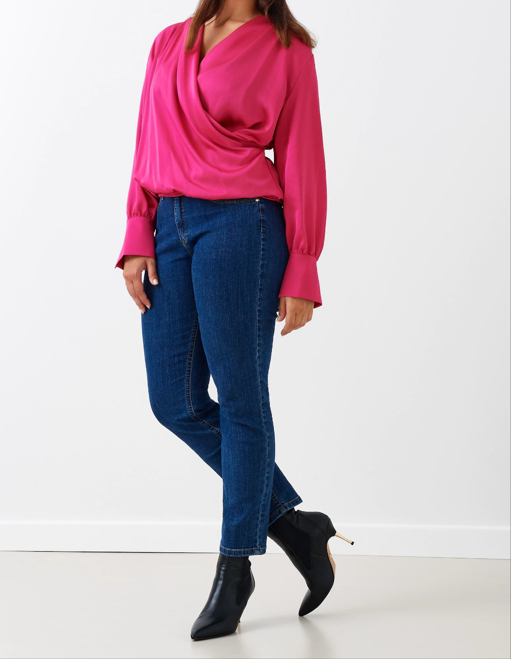 Blusa curvy de raso Rinascimento