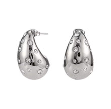 Cargar imagen en el visor de la galería, Pendientes Glowria – Acero Inoxidable con Cristal Blanco | Alvisa & Co.