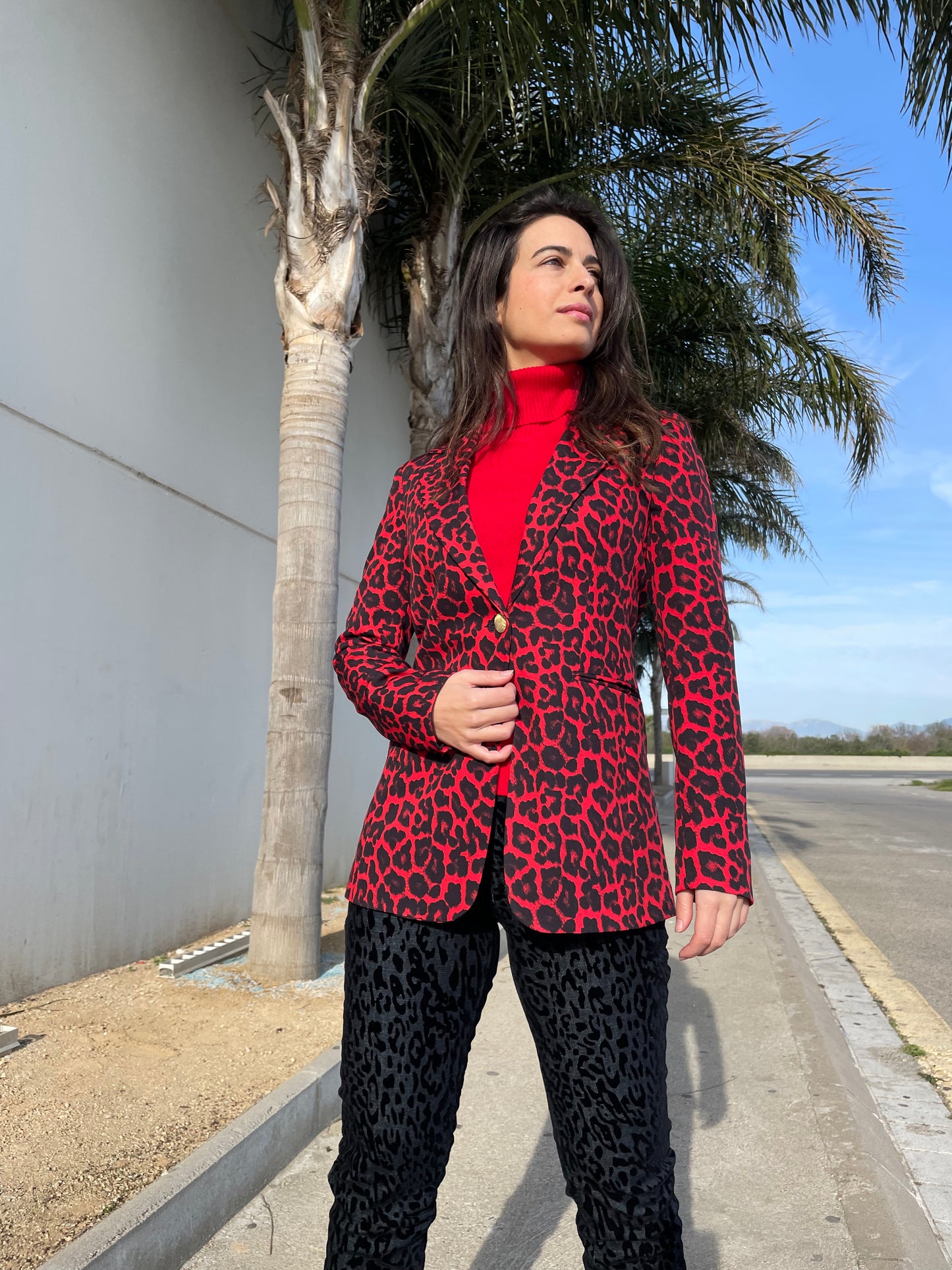 Pantalón animal print terciopelo