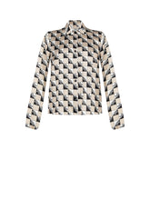 Cargar imagen en el visor de la galería, Blusa negro y beige logotipo Rinascimento