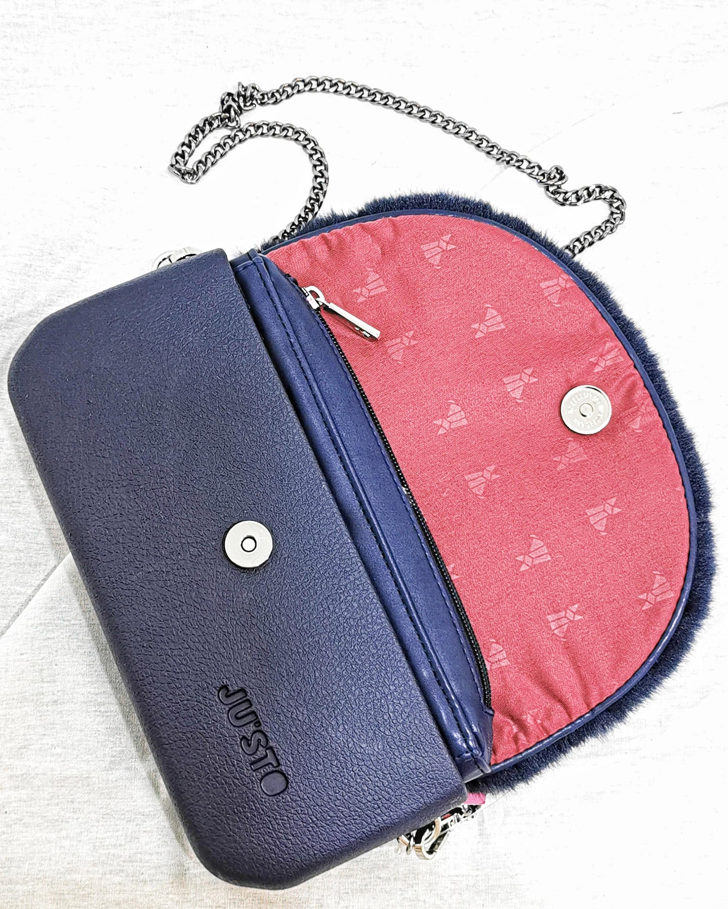 Bolso tipo pochette azul oscuro JU'STO