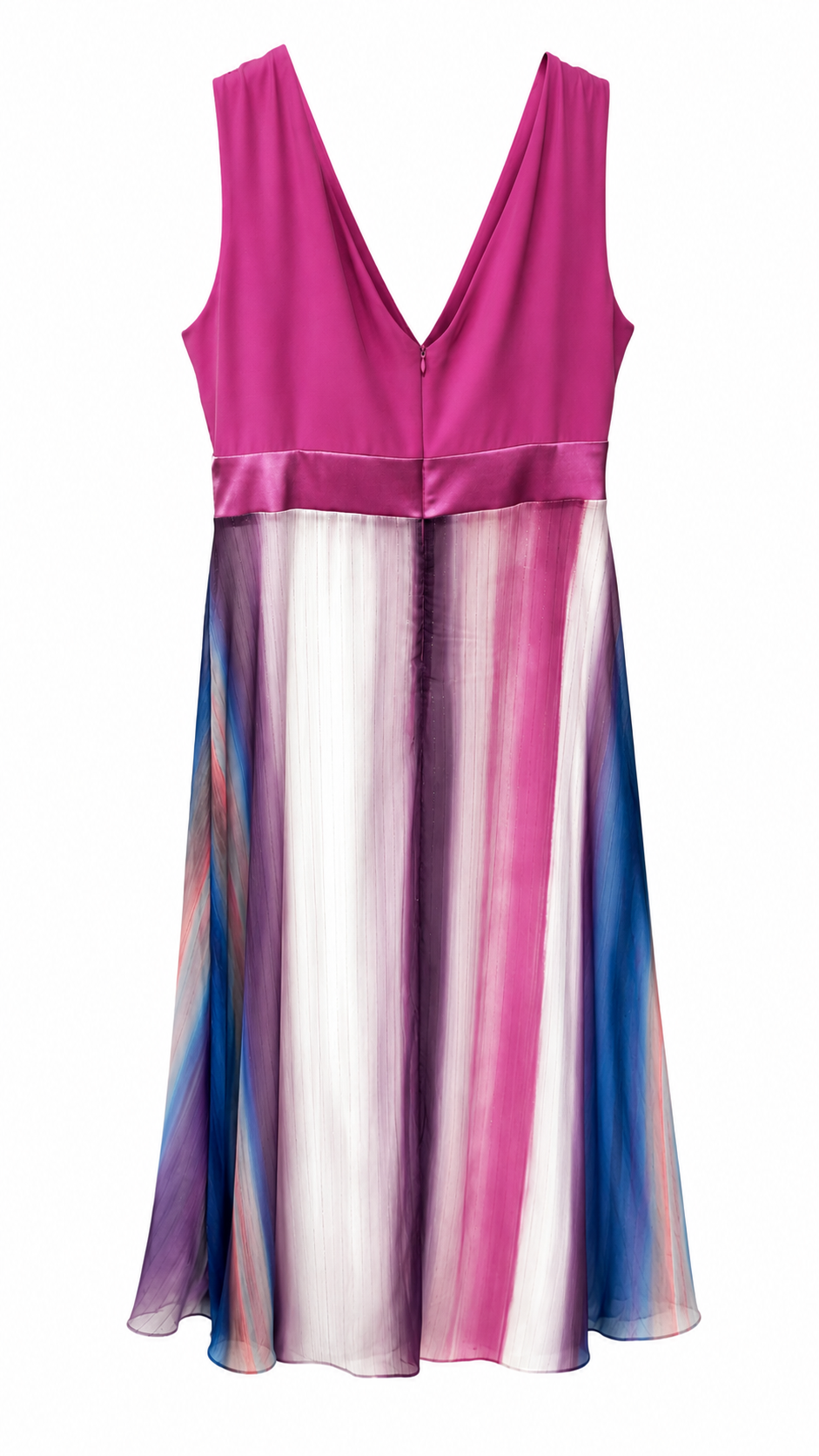 Vestido Midi Degradado Fucsia y Azul Curvy