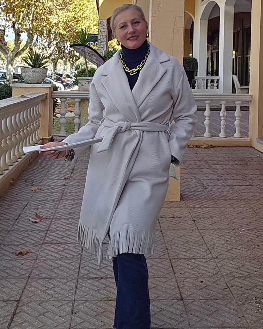 Abrigo Eleganza beige con flacos