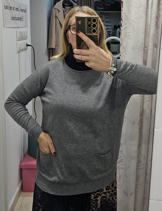 Jersey con bolsillos plus size en viscosa