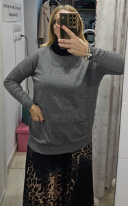 Jersey con bolsillos plus size en viscosa