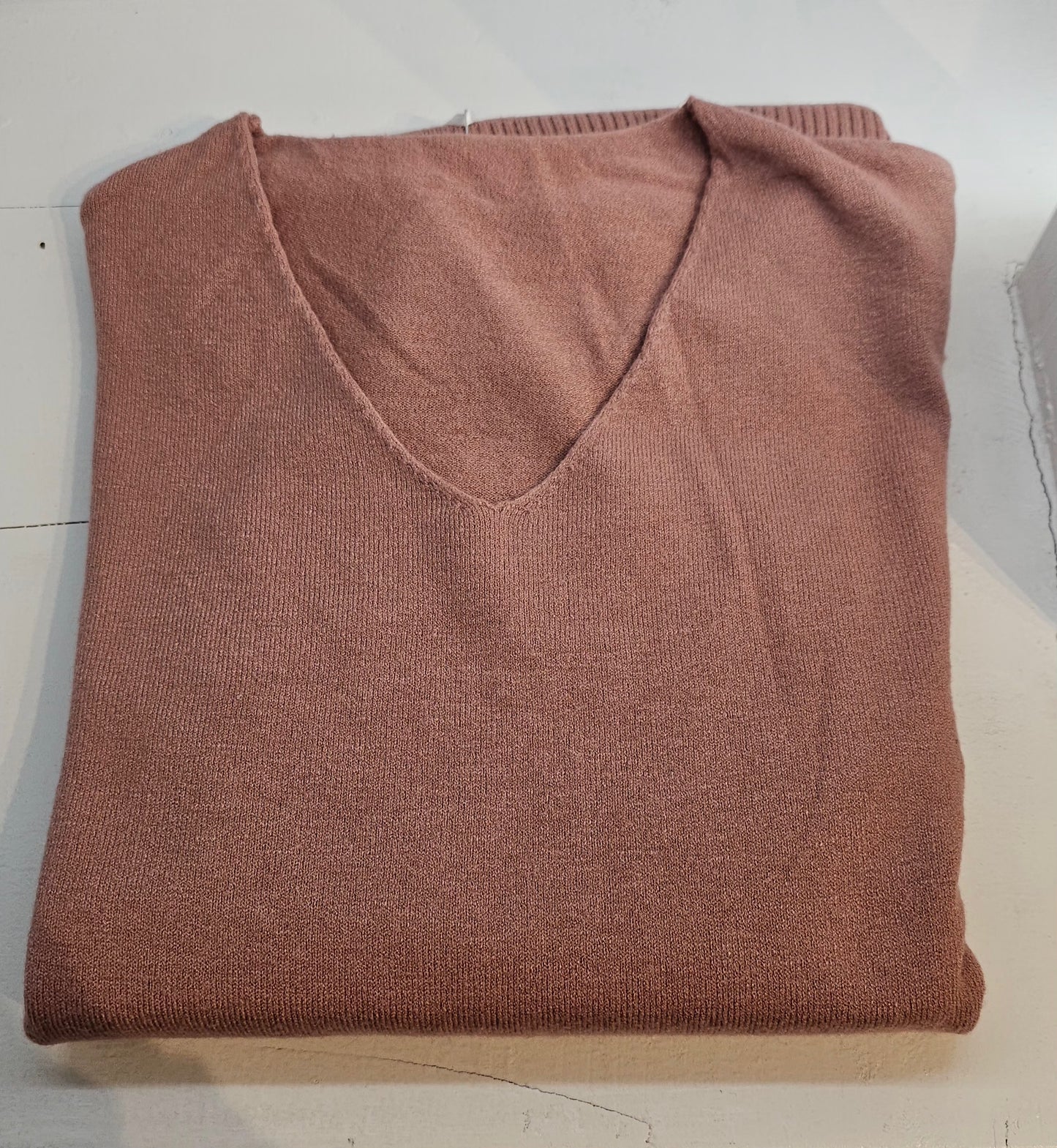 Jersey cuello a pico plus size en viscosa