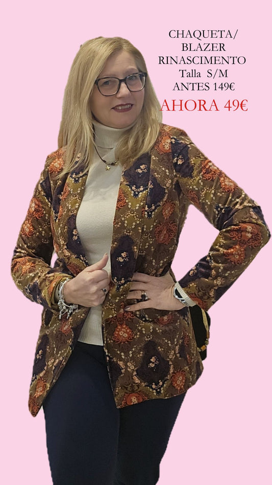 Blazer de terciopelo estampado Rinascimento