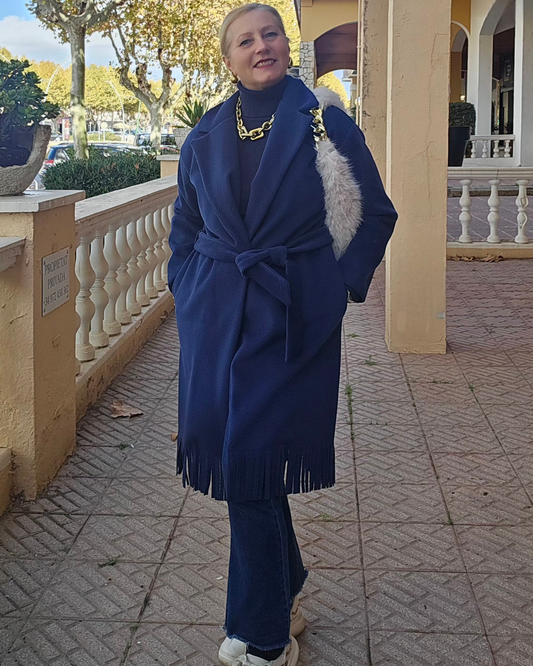 Abrigo Eleganza Azul con flacos