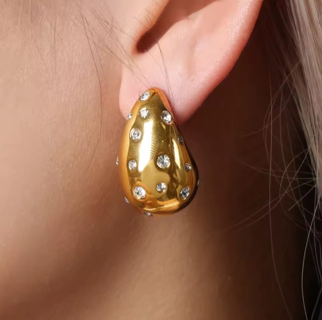 Pendientes Glowria – Acero Inoxidable con Cristal Blanco | Alvisa & Co.