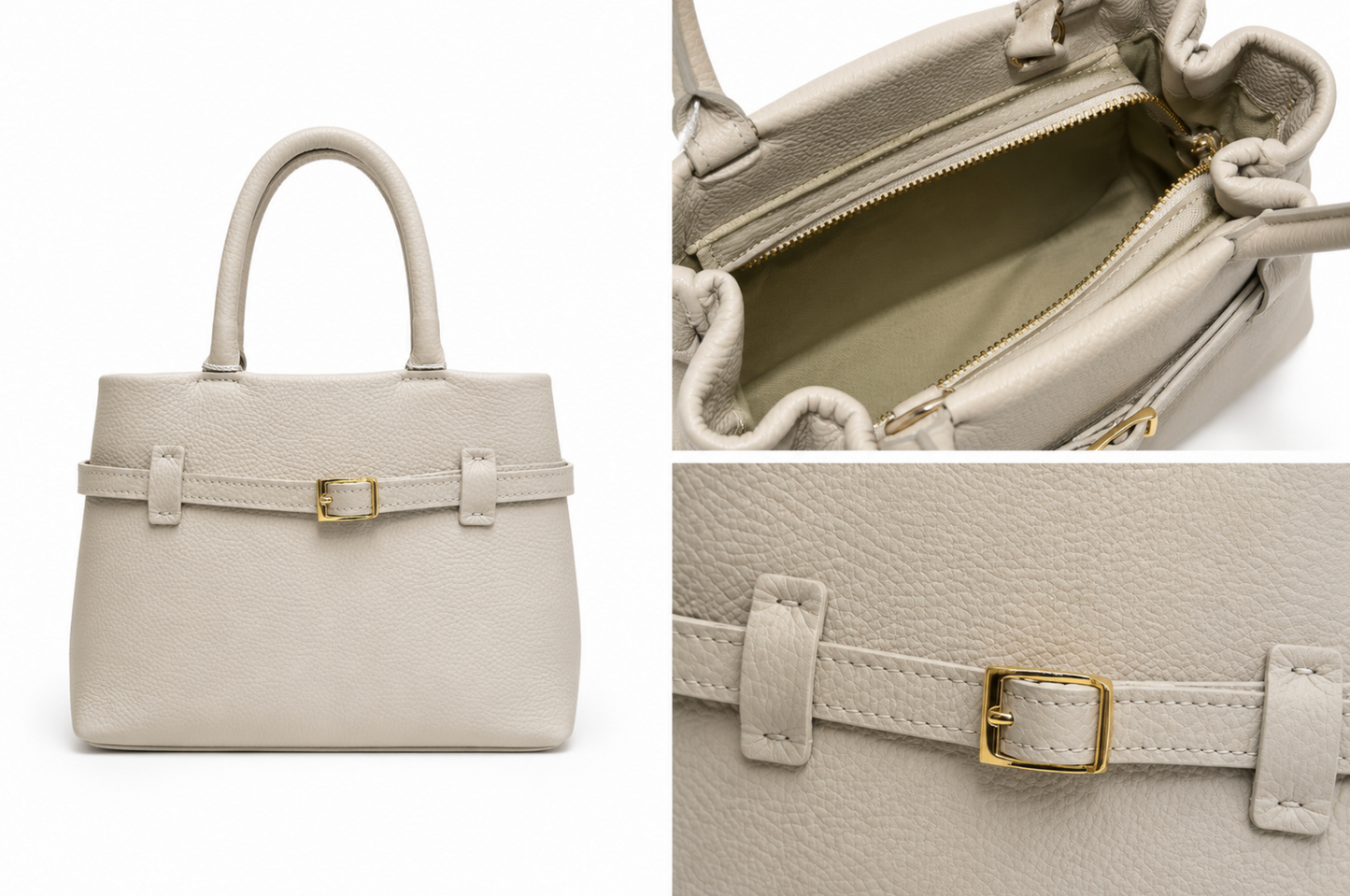 Bolso Elegance Beige 100% Piel