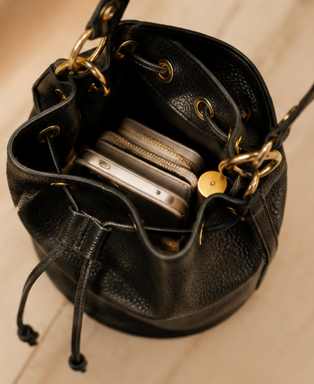 Bolso Bombonera Noir 100% Piel