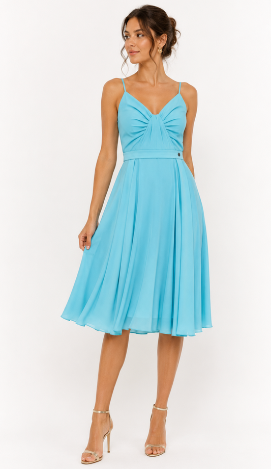 Vestido Celeste Capri
