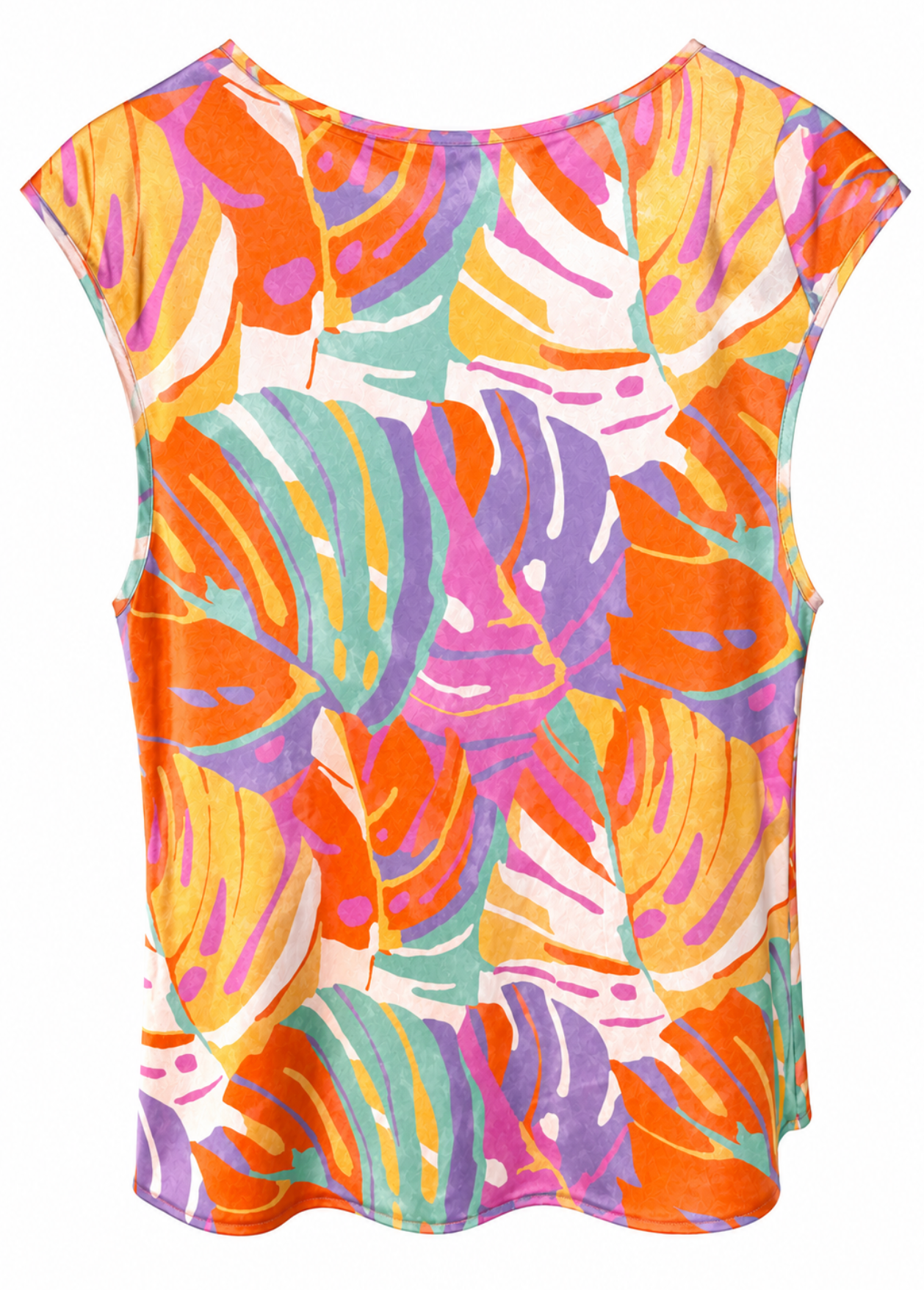 Blusa Tropical Satinada “Sunset Paradise”