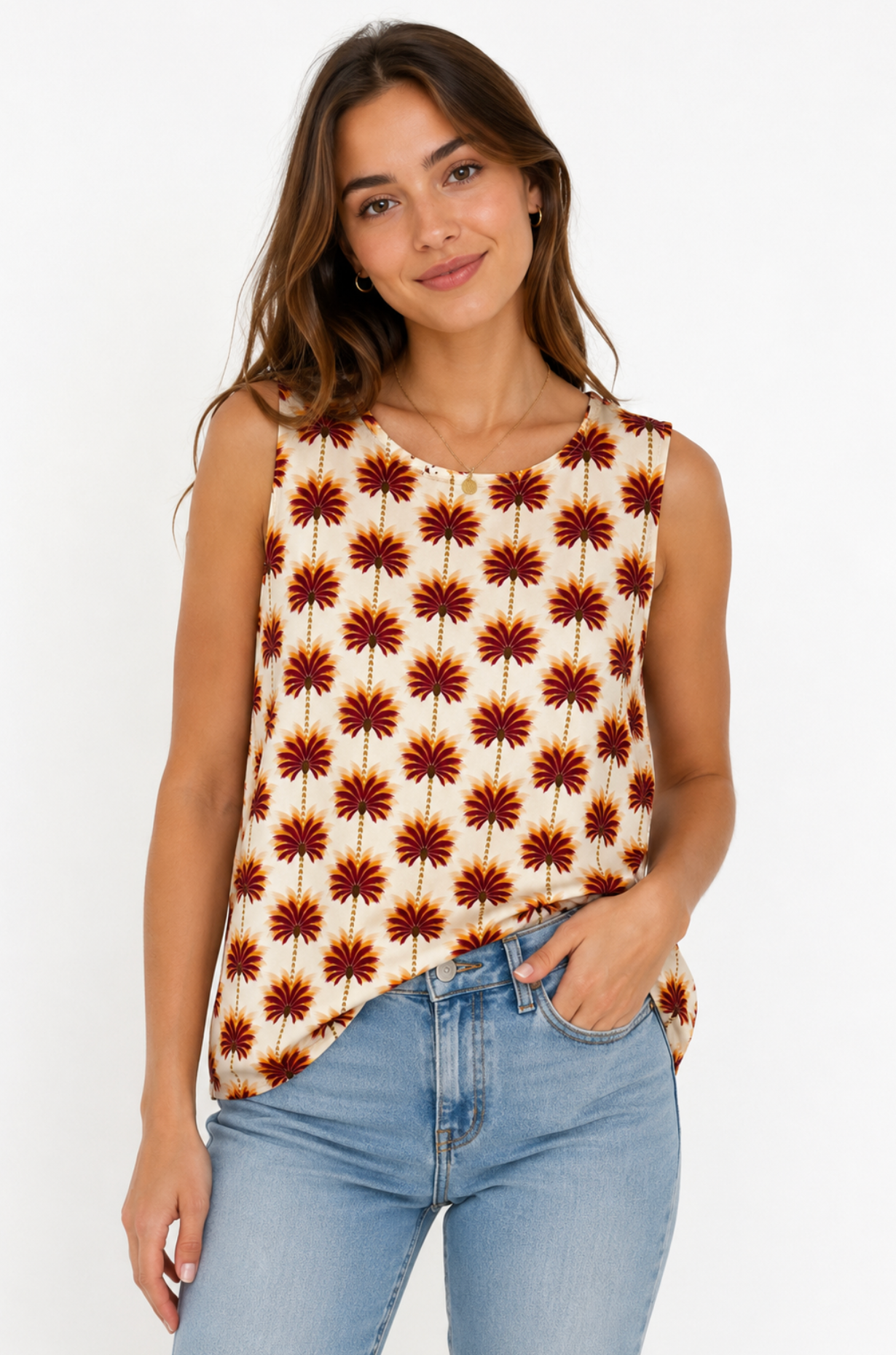 Blusa Tropical “Palm Sunset”