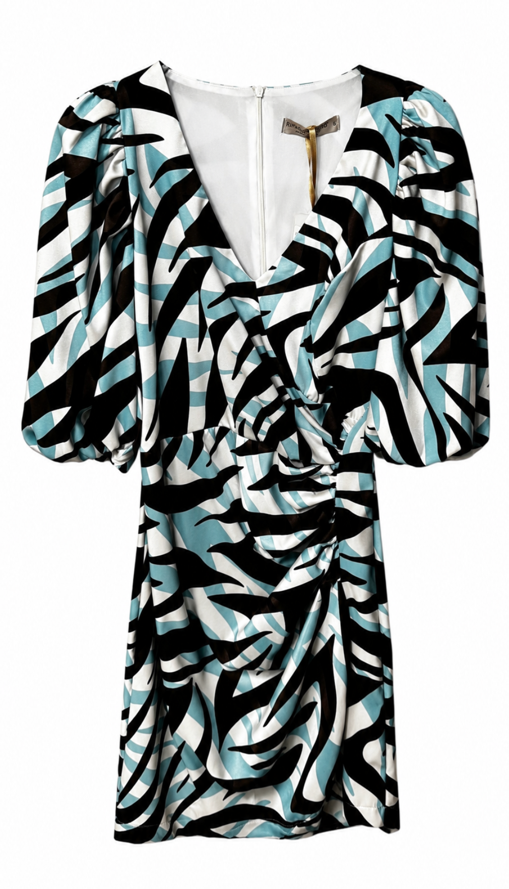 Vestido Zebra Aqua Drapé