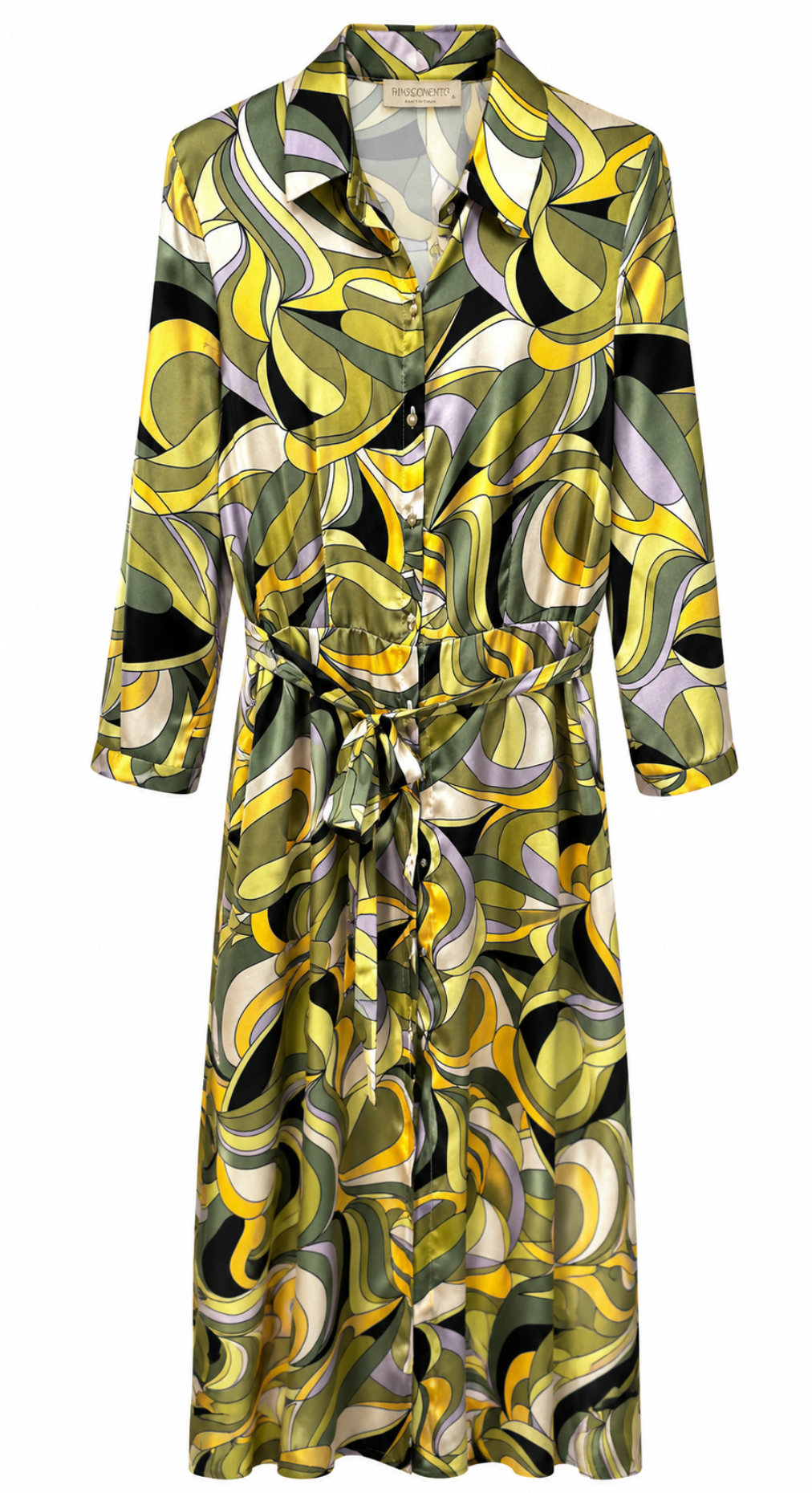 Vestido Maxi Retro Olive Glow
