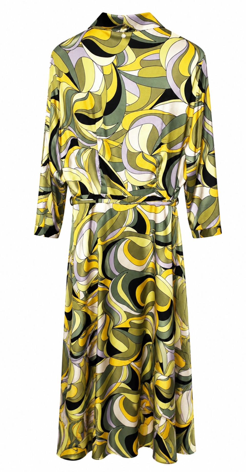 Vestido Maxi Retro Olive Glow