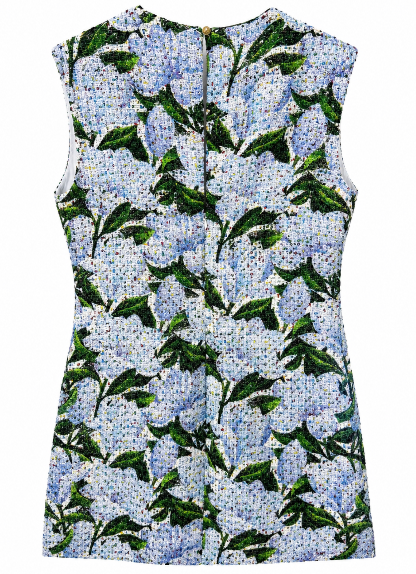 Vestido Tweed Floral Azure
