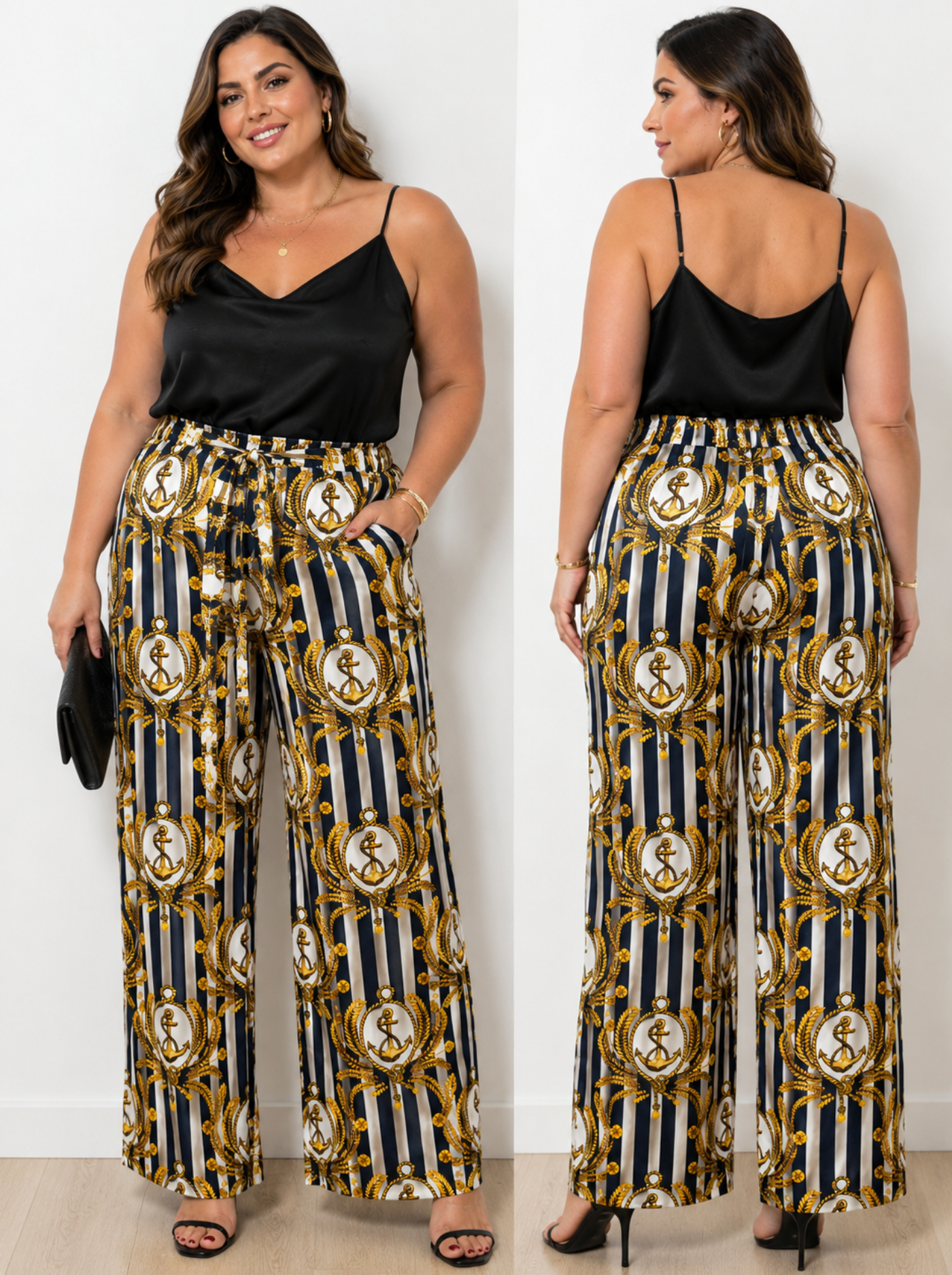 Pantalón Palazzo Navy Gold
