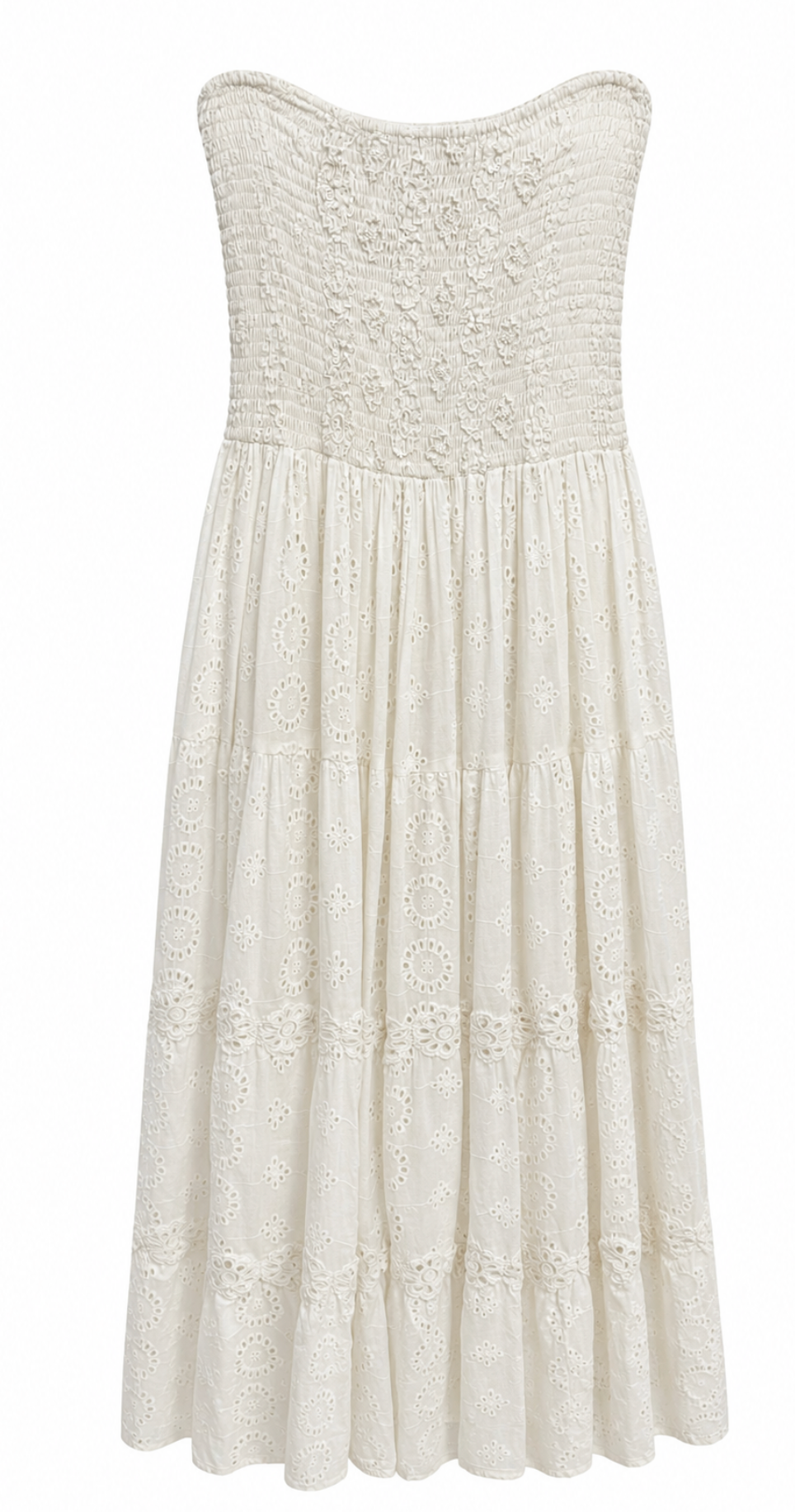 Vestido Largo Bordado Ibiza Blanco