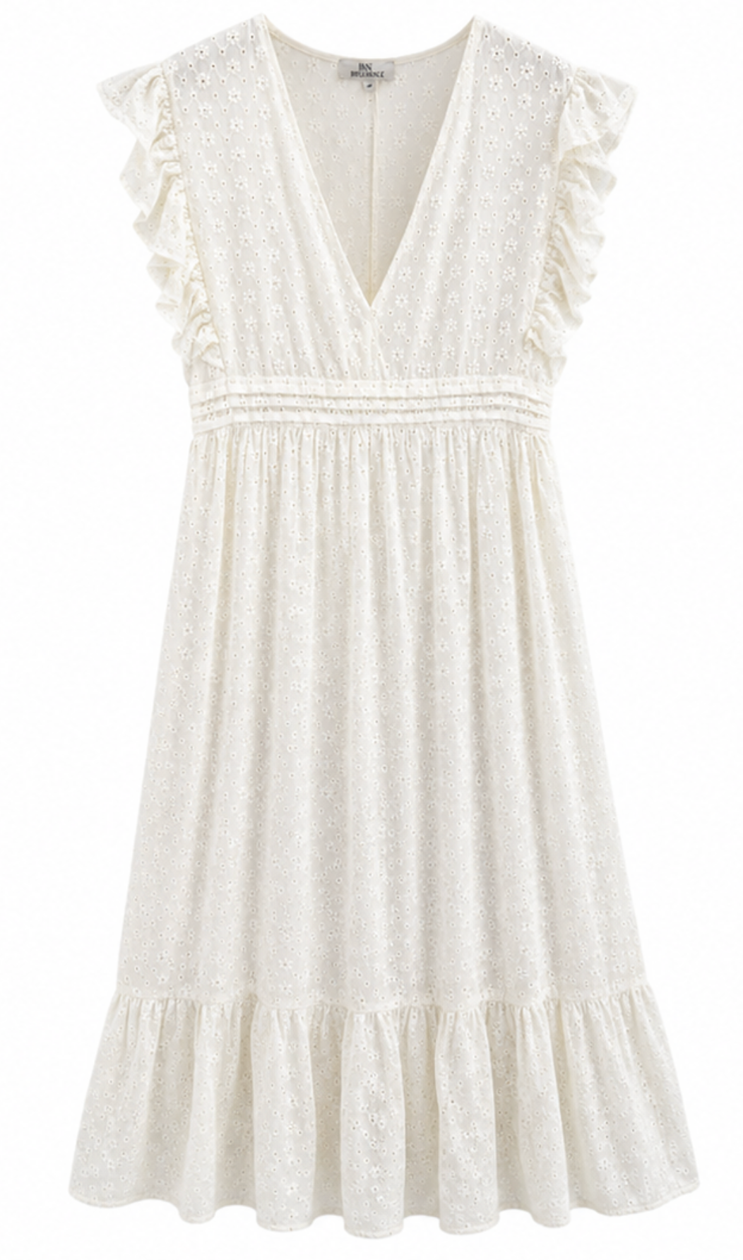 Vestido Largo Bordado Romantic Blanco