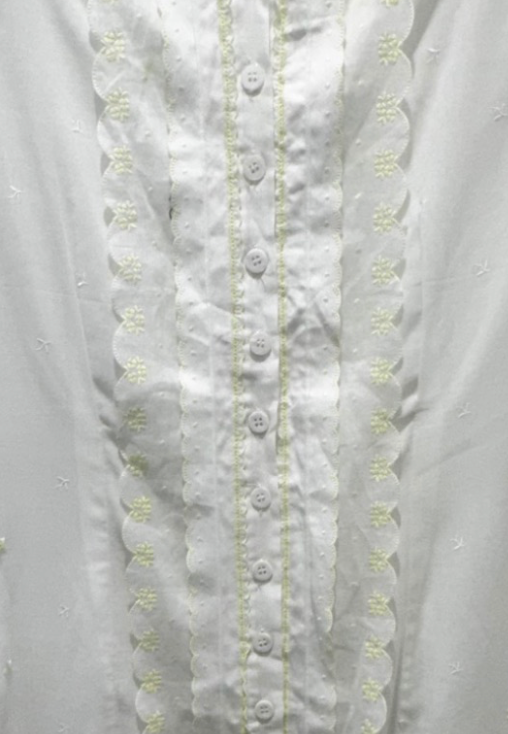 Camisa Bordada Floral Blanca