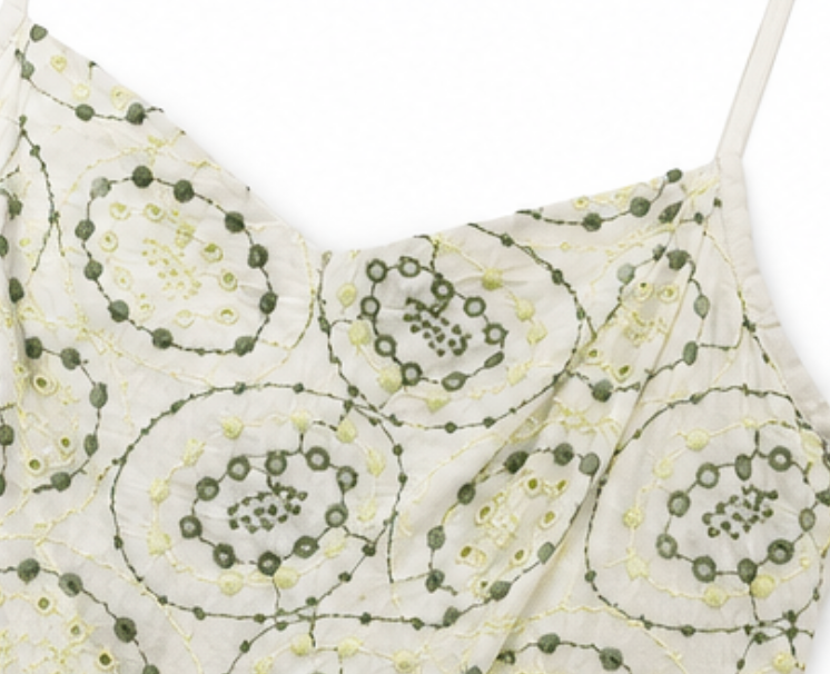 Vestido Bordado Verde Oliva