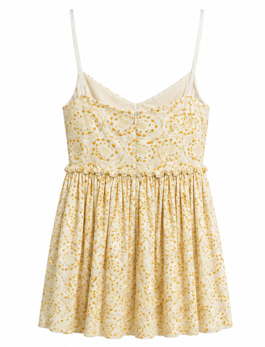 Vestido Bordado Soleil Amarillo