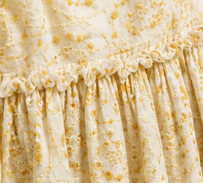 Vestido Bordado Soleil Amarillo