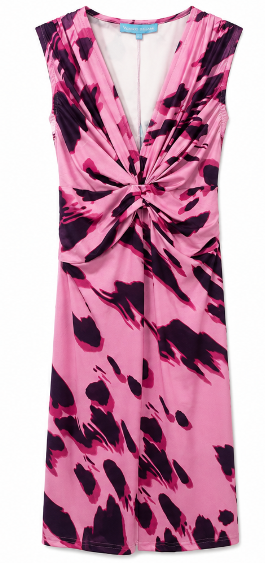 Vestido Nudo Animal Print Rosa