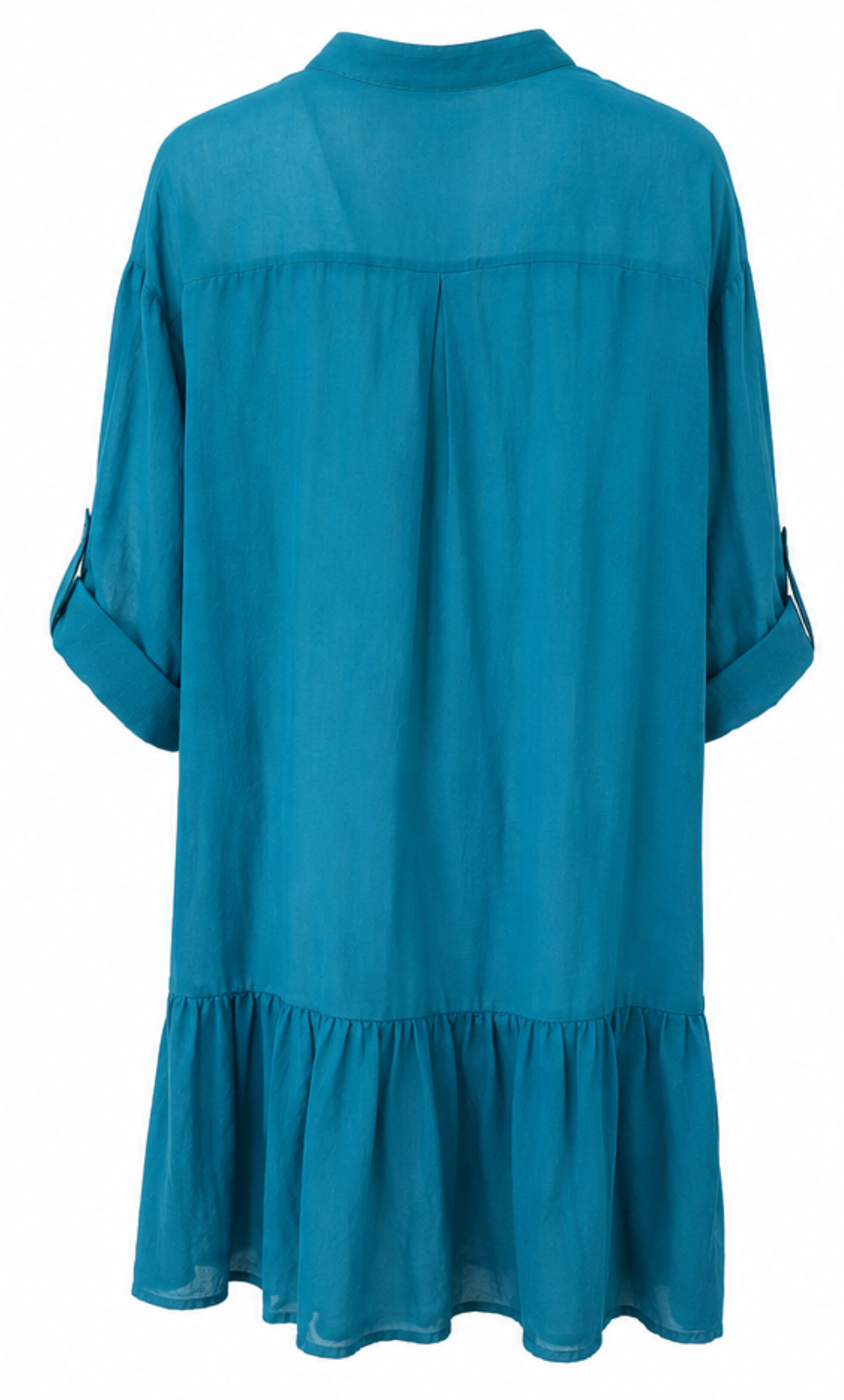 Vestido Camisero Fluido Turquesa
