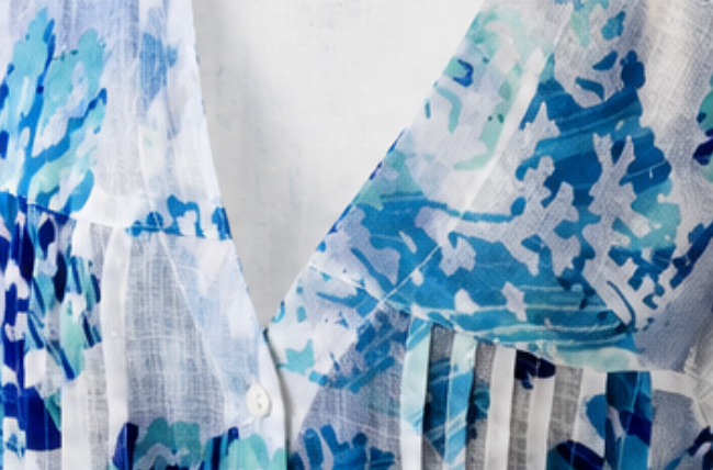 Vestido Camisero Lino Estampado