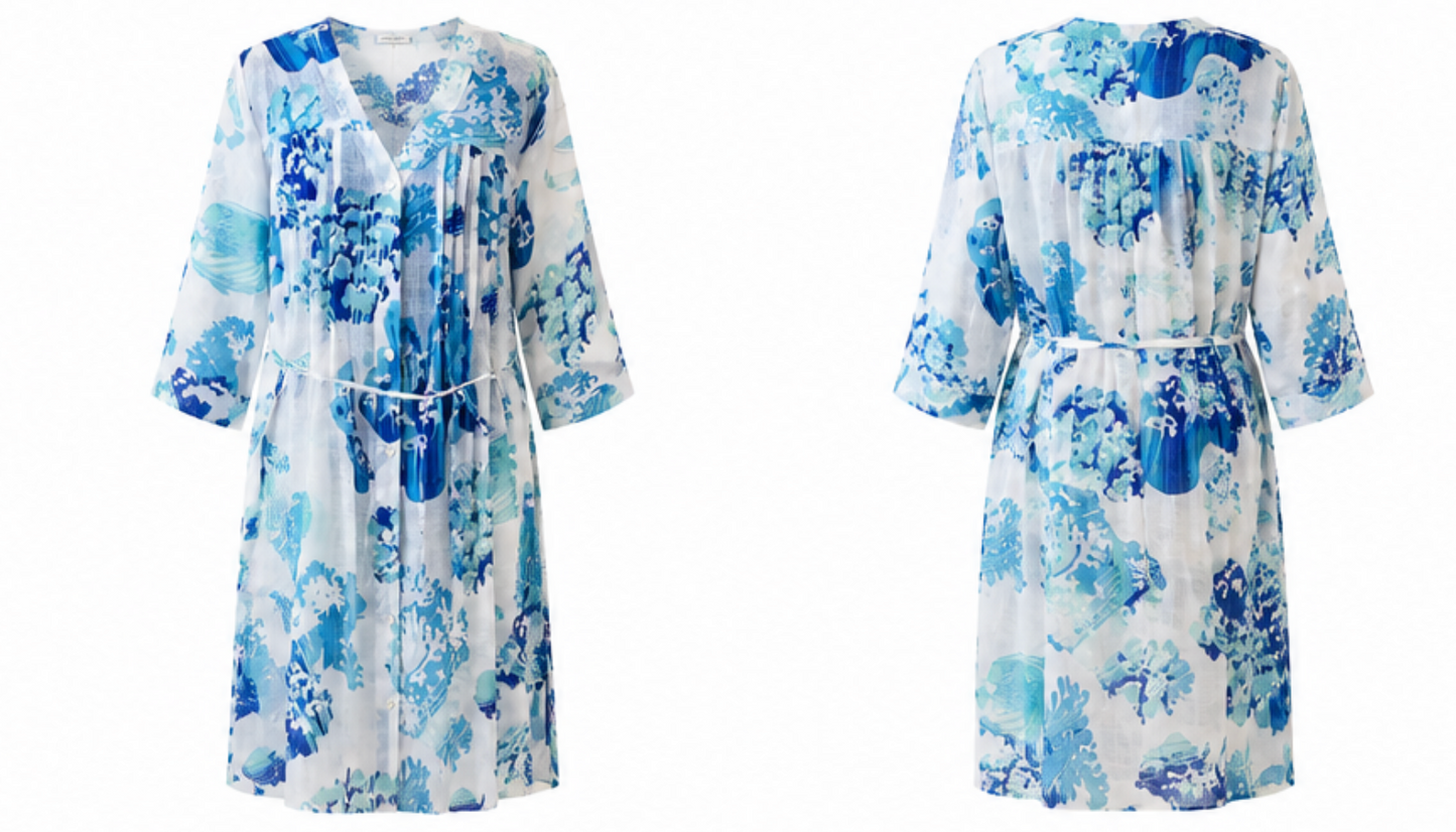 Vestido Camisero Lino Estampado