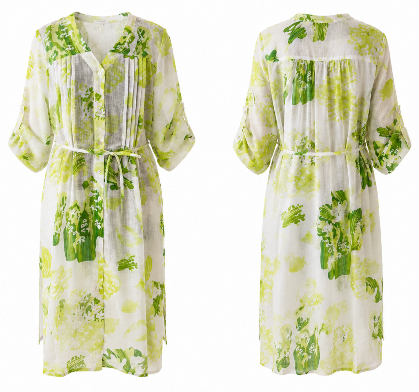 Vestido Camisero Lino Estampado