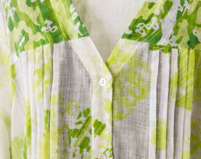 Vestido Camisero Lino Estampado