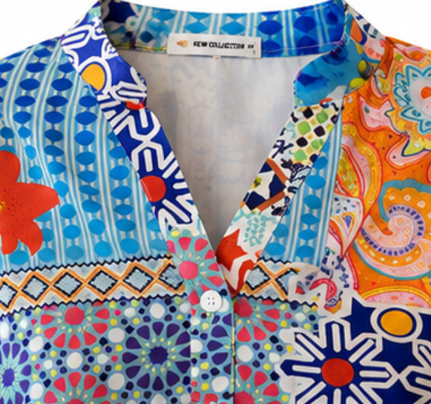 Vestido Camisero Mosaico Mediterráneo