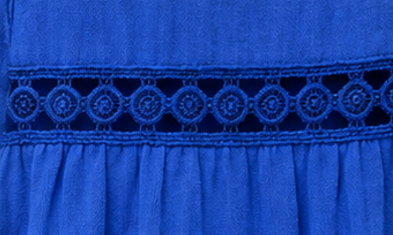 Vestido Camisero Azul Klein Bordado