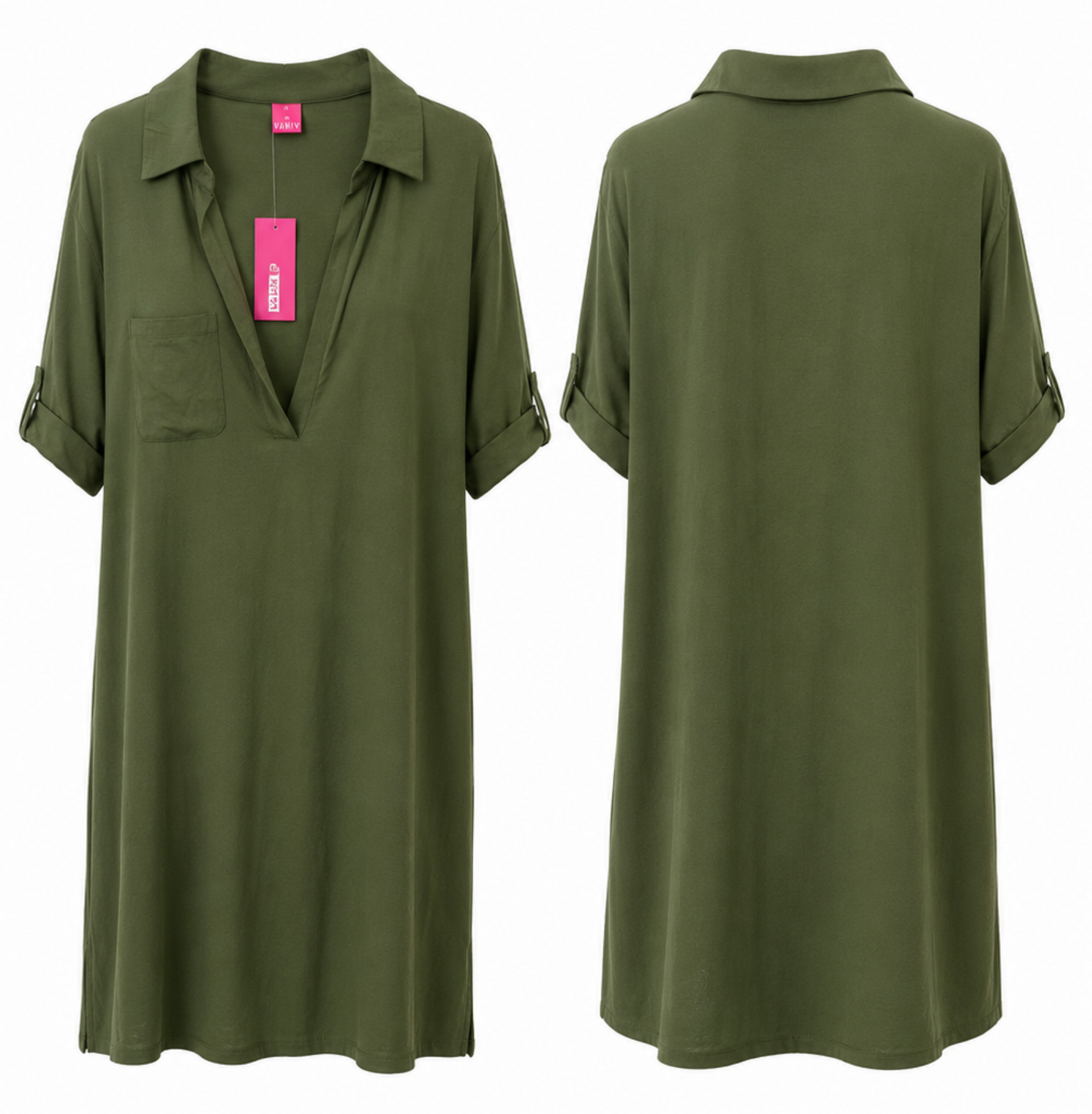 Vestido Camisero Oversize Caqui "Essence"