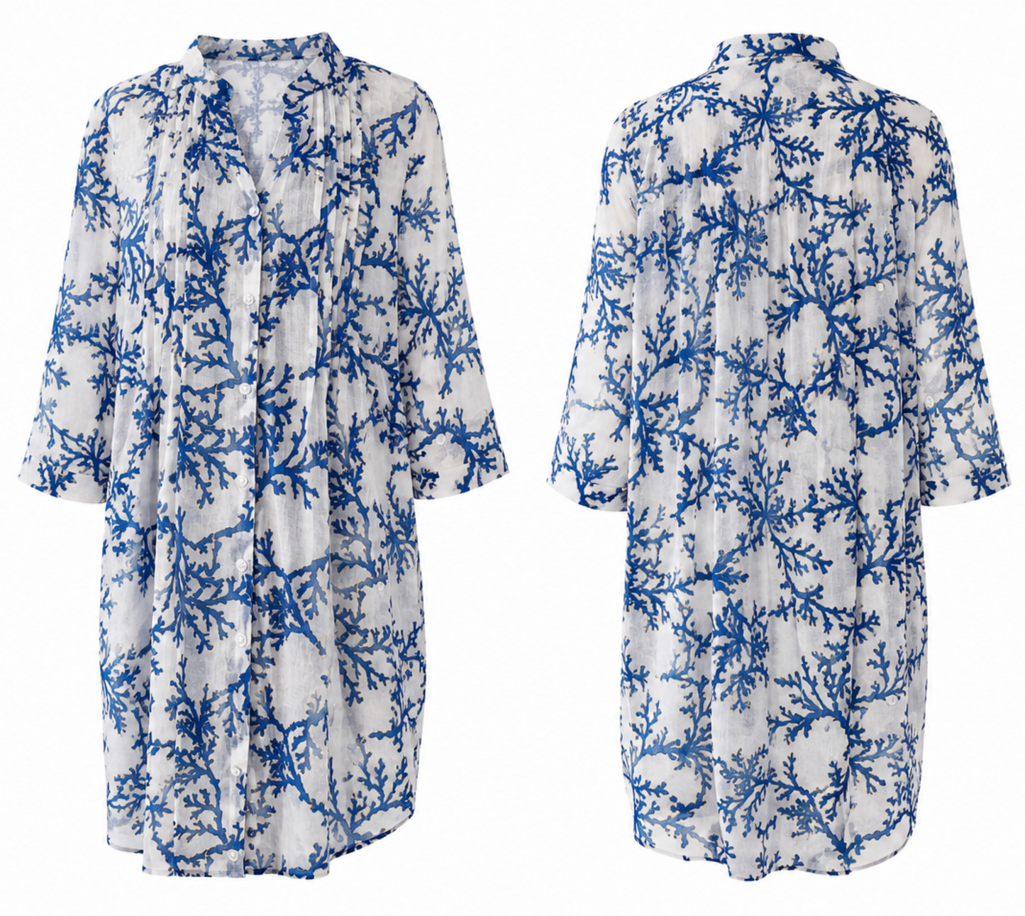 Vestido camisero Coral Azul