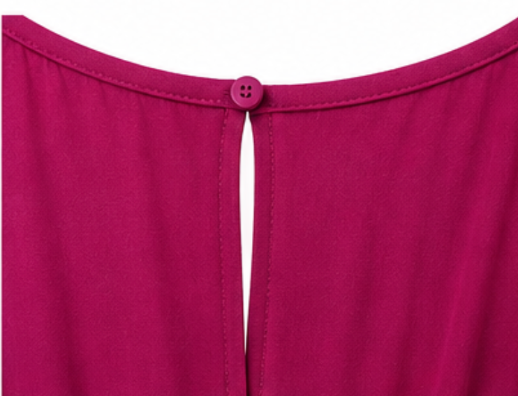 Vestido Fucsia Fluido con Cintura Elástica