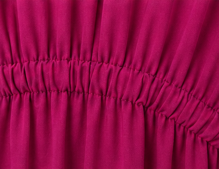 Vestido Fucsia Fluido con Cintura Elástica