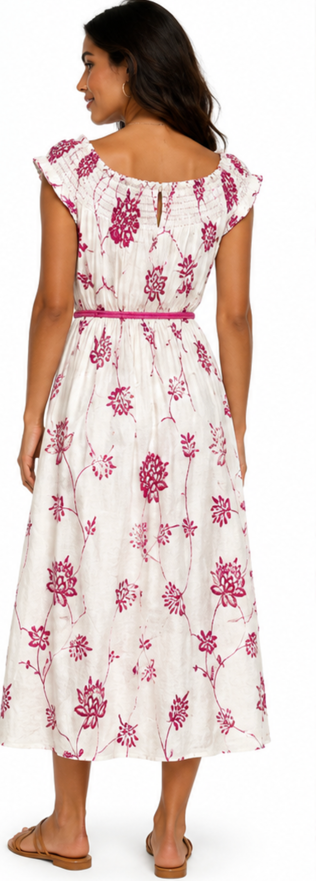 Vestido Bordado Fucsia Ibiza