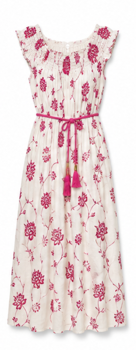 Vestido Bordado Fucsia Ibiza