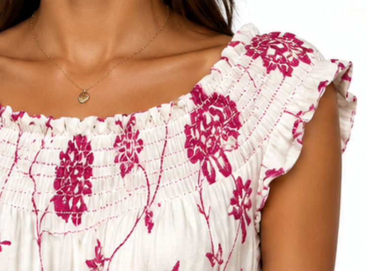 Vestido Bordado Fucsia Ibiza