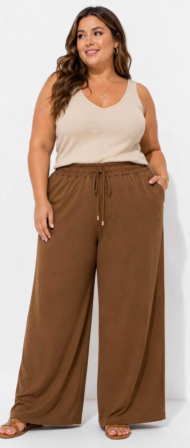 Pantalón Palazzo Camel Comfort